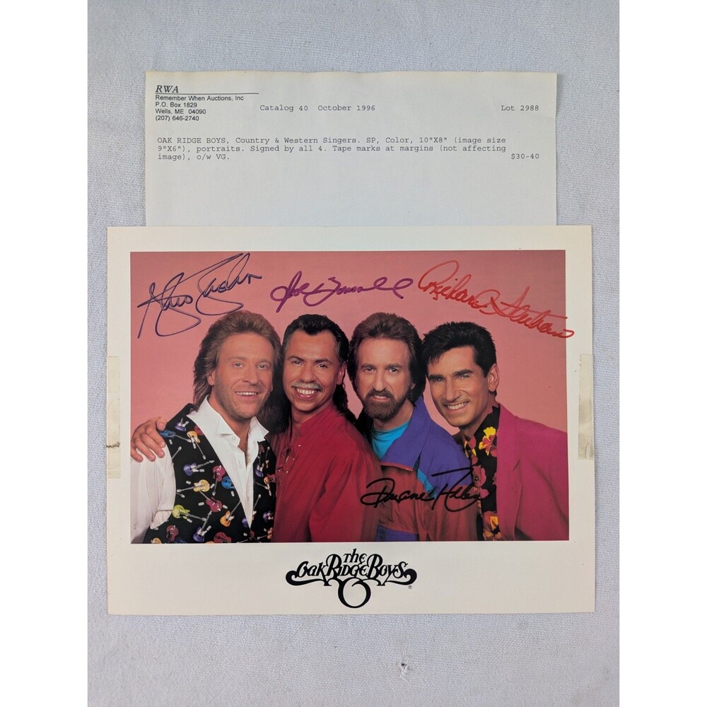 Oak Ridge Boys Signed 8x10 Photo Autographed Steve Sanders Country Music Vintage